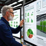 A sustainable business consultant designing a company's ESG plan to reduce carbon emissions in a factory.