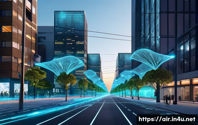대기환경분야 최신 연구 동향 - A futuristic urban landscape featuring a dense network of ultra-precise, nano- and MEMS-based air qu...